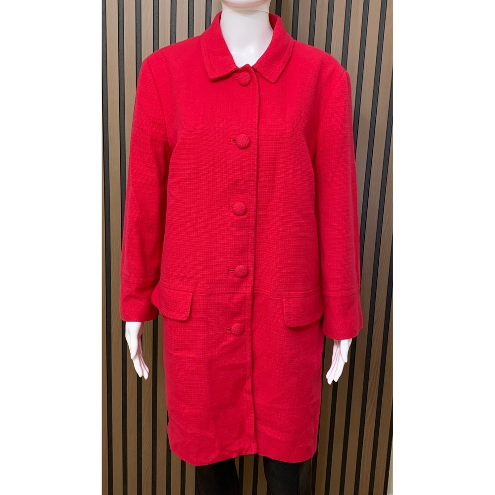 Talbots Pink Textured Cotton Blend Button Up Car Coat Jacket Women's 16 Classic